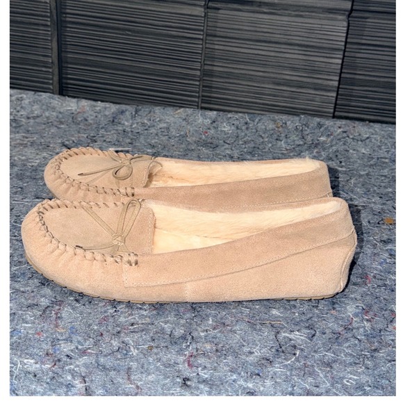 Secret Treasures Women's Moccasin Slippers Cozy Faux Fur Lined Tan Size 7/8 - Picture 4 of 4